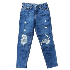 NWT Old Navy High Rise Og Straight Denim Jeans 8 Distressed Casual